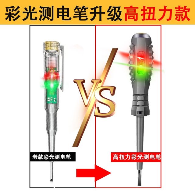 German electric pen for electricians to test broken wires and leakage, multi-functional induction high-torque colored light screwdriver test pen