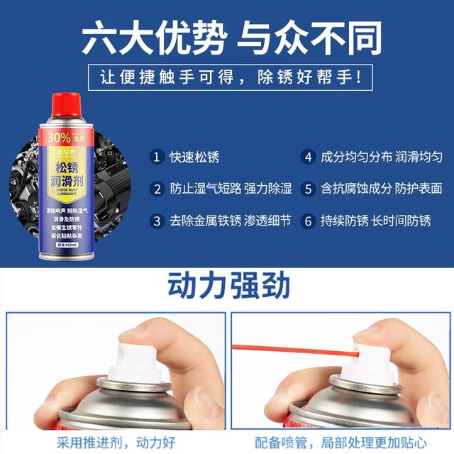 Metal rust remover Quick cleaning bolts and screws loosen hinges with abnormal noise lubrication strong anti-rust spray to remove rust