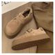 Birkenstock cotton shoes for women winter plus velvet outer wear 2024 new slip-on thick sole heightening bread shoes snow boots plush
