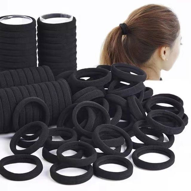 20 black towel hair ties