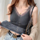 Warm suspender vest for women in autumn and winter plus velvet thickened inner layer base lace integrated velvet top fluffy outside wear