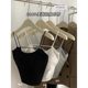 Summer beautiful back white suspender with chest pad vest for women 2025 new hot girl backless outside wearing short base top