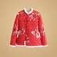 Ethnic style northeastern flower cotton-padded jacket for middle-aged and elderly women, plus velvet and thickening, retro buttoned cotton-padded clothes for mothers, national-style small cotton-padded clothes