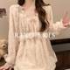 
RIXO LRIS French coral velvet pajamas suit for women in autumn and winter lace thickened waist warm new home clothes