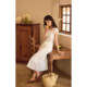 Solighter French Tennis Ramie Square Neck Backless Dress for Women in Summer 2025 New Waist-Close Long Skirt