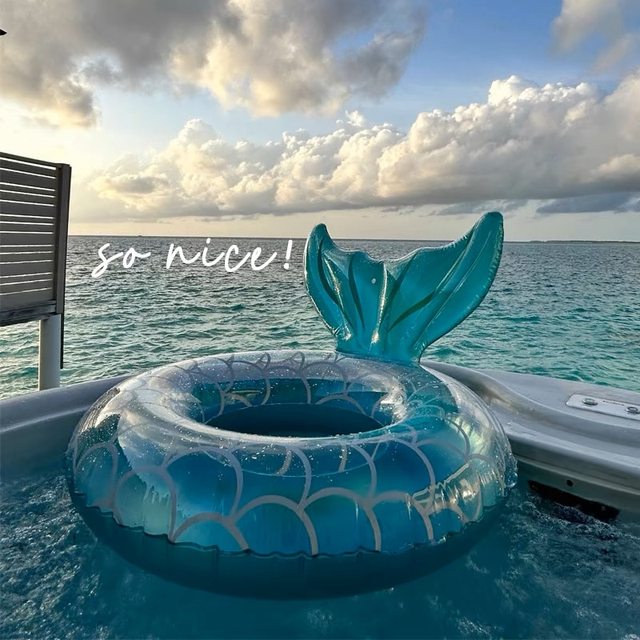 INS swimming circle parent -child mermaid children's underarms ring net red adult transparent thickened sequins buoyant life ring