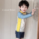 Children's swimsuits boys split long sleeves sun protection quick drying small and medium-sized boys beach baby short-sleeved student swimsuits