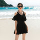 2025 new one-piece swimsuit for women in hot spring, high-end, slightly fat, covering the flesh, looking slim, conservative steel support, gathering at the beach for swimming