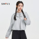 Sanfu white sweatshirt coat for women 2025 spring fashion flower bud hooded cardigan top for women 498344
