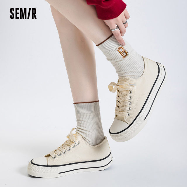 Semir canvas shoes for women 2025 new spring and summer breathable hot student versatile skirt casual shoes
