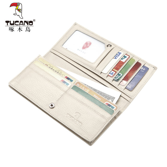 Woodpecker leather women's wallet long 2025 new high-end card bag simple and versatile high-end multiple card slots