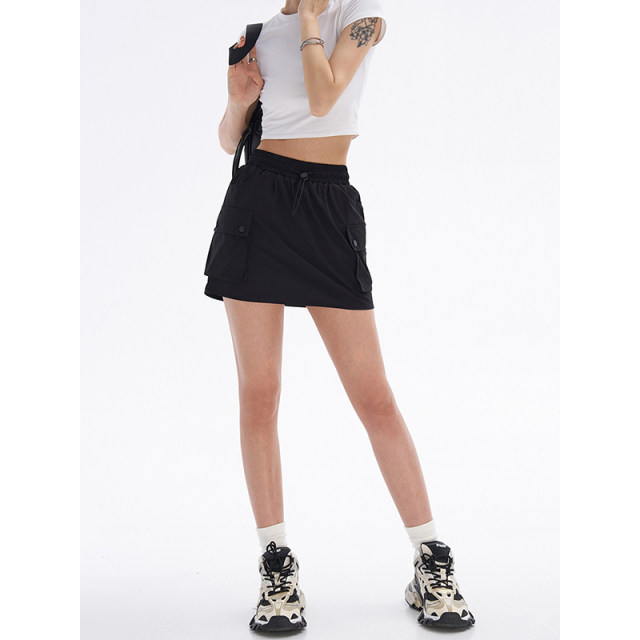 Large size American work skirt female fat girl high waist slimming mm hips 2024 summer thin casual pants skirt trendy