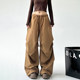Brown wide-leg pants for women 2025 new spring and autumn loose casual pants high-waisted work trousers draped straight pants