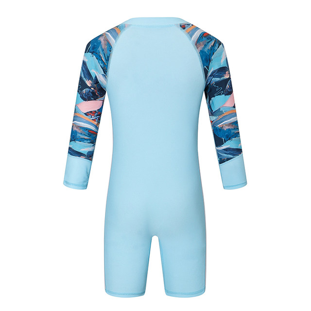 AXESEA Children's One-piece Swimming Suit Boys and Girls Surfing Jellyfish Suit Sunscreen Long Sleeve Swimming Training Swimming Suit
