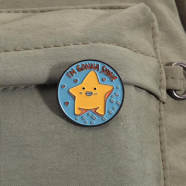You are awesome cute star phrase cartoon brooch metal badge student backpack clothes pendant accessories medal