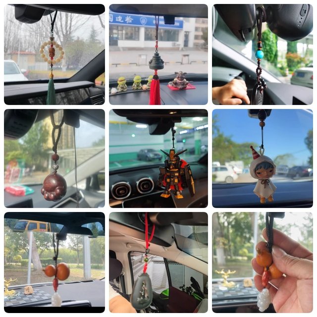 A299 car rearview mirror pendant rope handheld piece Wenwan pendant DIY rope weaving material detachable accessories in the car