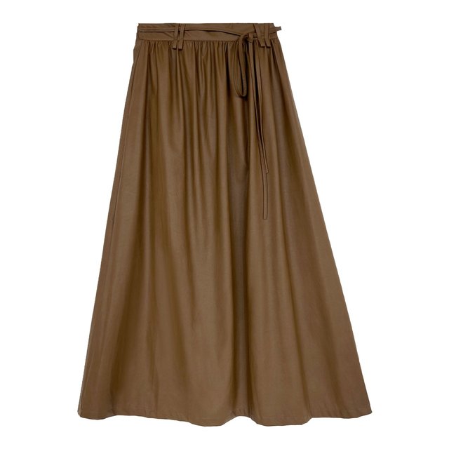 Retro Pu leather drooping half skirt female autumn high waist lace lace pleated mid -length skirt 9695 strong women's clothing
