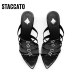 Skatu official Ole 2024 Miss Poker Black Sandals Roman Sandals High Heels Women's Shoes EK001BT4