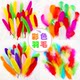 Kindergarten handmade colorful feather diy macaron decorations children's creative art class accessories production materials