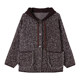 Autumn and winter Korean style loose and high-end hooded women's short coat woolen coat casual pocket fashion mom wear