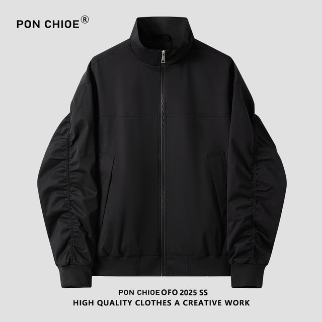 Ponchioe American bomber jacket jacket men and women autumn cleanfit short baseball suit Bath style