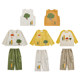Youyou Boys long-sleeved round neck contrasting T-shirt sleeveless layered vest simple collarless jacket fairy tale garden suit
