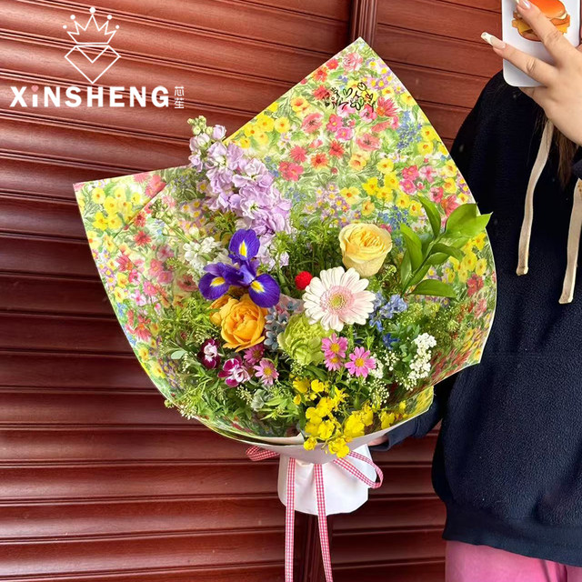 Core steel in the flowers, snow pear paper bouquet wrapped with flowers paper matching materials, handmade creative DIY gift floral materials