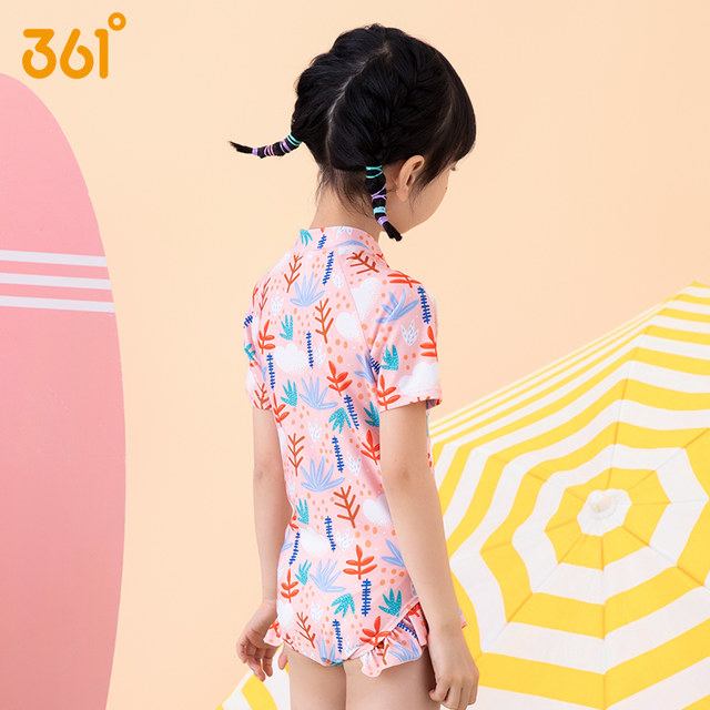 361 degree girls swimsuits, triangle bikini children, girls one-piece professional training swimsuits, medium and big children
