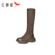 Red Dragonfly Long Boots Women's Boots Autumn and Winter New Women's Boots Stretch Slim Boots Long Boots Brown Thick Soleen High Boots