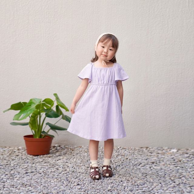 
Day Trend Running UNIQLO Girls' Flare Sleeve Dress Short Sleeve 01 OFF WHITE KIDS