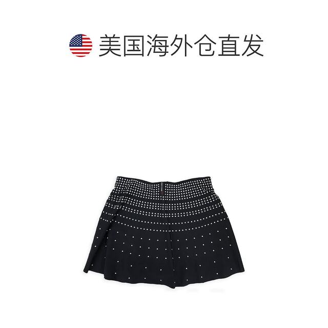 Self-operated adam selman sport style black/silver trumpet mini skirt - multi-color [USA

