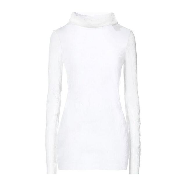 THE ROW Women's turtleneck tulle sweater Solid color design Long sleeves Pocketless
