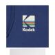 Korean direct mail Kodak clothing RAINBOW SEMI Overfit hooded T -shirt blue loose
