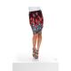 Self-operated white mark red peacock feather printed pencil skirt - red peacock [American Ole
