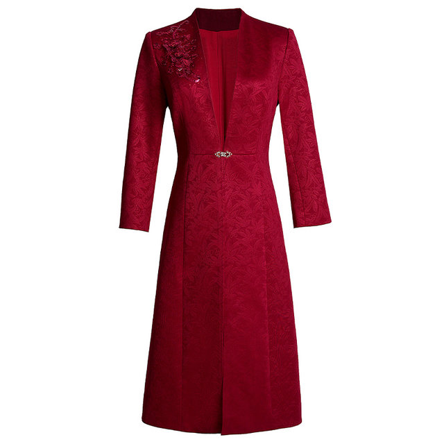 High-end mother-in-law wedding dress coat coat wedding mother dress suit skirt wedding banquet dress autumn and winter