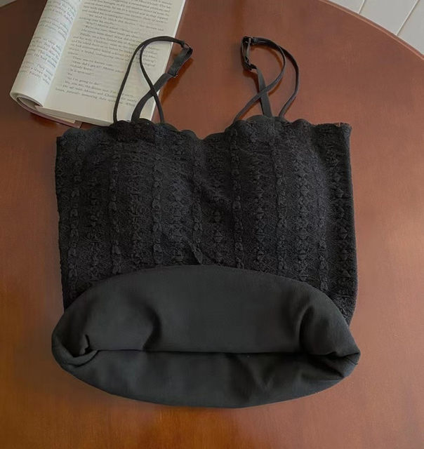 French chic warm -up and velvet strap vest female internal use of winter bottoming shirts wearing sleeveless short tops