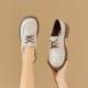 Gomeki 2025 new autumn leather lace-up single shoes British style student flat loafers women's small leather shoes