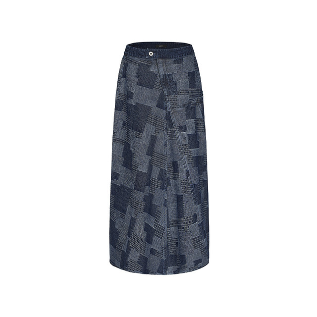 
INITIAL25 spring and summer new irregular spliced ​​denim skirt for women VV555