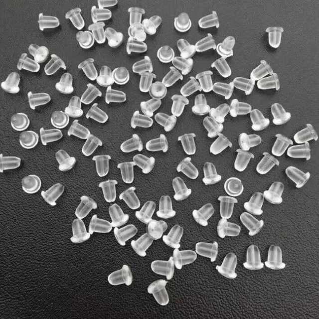 High-quality transparent silicone earplugs, non-slip, simple, anti-falling earring plugs, plastic earplugs, earrings, earrings, and back plugs