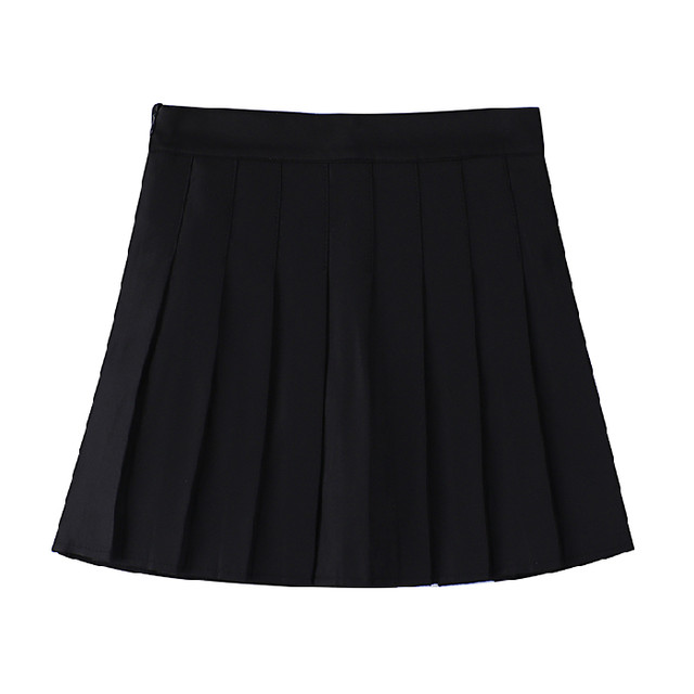Black half-body pleated skirt for women in summer versatile high waist fat mm large size slim casual jk anti-exposure short skirt for women
