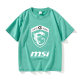 MSII MSI Red Dragon LOGO Computer City Gection Term T -shirt Short -sleeved Student clothes Female and Men's Ladder Big
