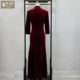 
Extra long fishtail dress, new velvet mother's dress, elegant embroidery heavy industry Xi mother-in-law cheongsam wedding banquet dress