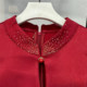Xi's mother-in-law dress May Day wedding mother dress new Chinese cheongsam wedding banquet high-end acetic acid satin burgundy wedding dress
