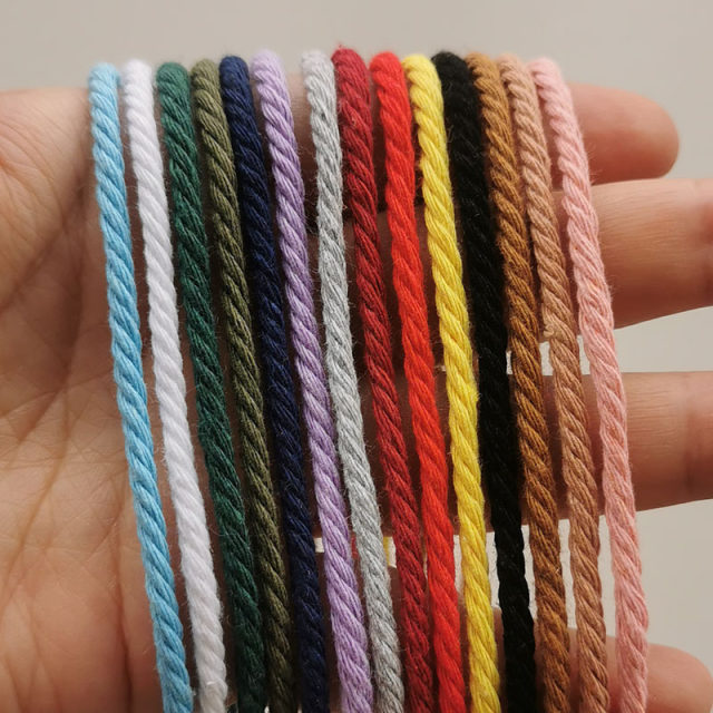 Small Binding Rope Thread 3mm colored cotton rope thread handmade DIY dream catcher braided ...