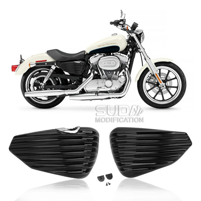 Suitable for Harley XL883 1200 X48 72 left and right side covers battery side covers protective cover side panels 04-21
