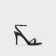 CHARLES/KEITH summer women's shoes CK1-60280423 French bright diamond one-length strap high heel sandals women's shoes