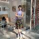 American retro flower print pleated skirt for women 2025 spring and autumn new versatile slim fit A-line midskirt