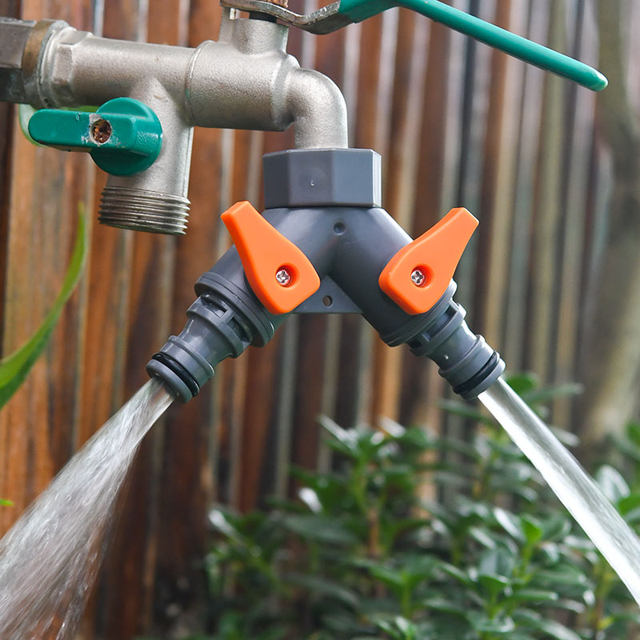 Two-way water distributor Y-type three-way with valve garden supplies accessories 4 points 6 points threaded faucet adapter