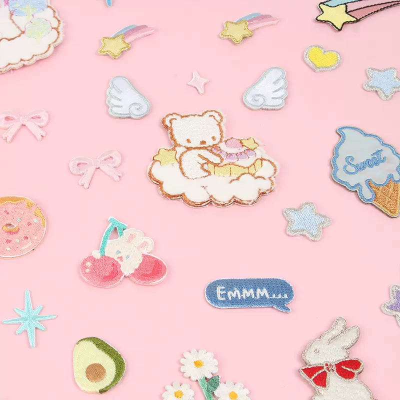 自粘刺绣贴龙骧包装饰时尚少女心独角兽流星动物