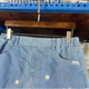 Denim short skirt for women in spring and summer new large size fat mm slim high waist A-line straight short skirt embroidery
